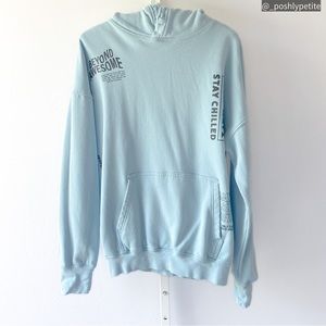 H&M baby blue 16/18 pocketed hooded sweater
